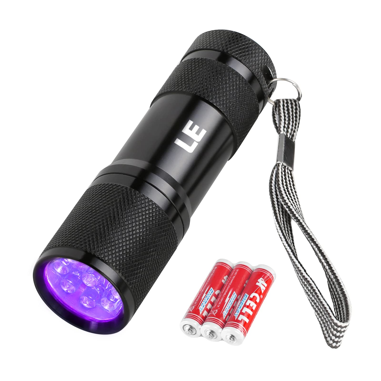Lighting EVER black light flashlight reveals hidden stains for quick spot cleaning.