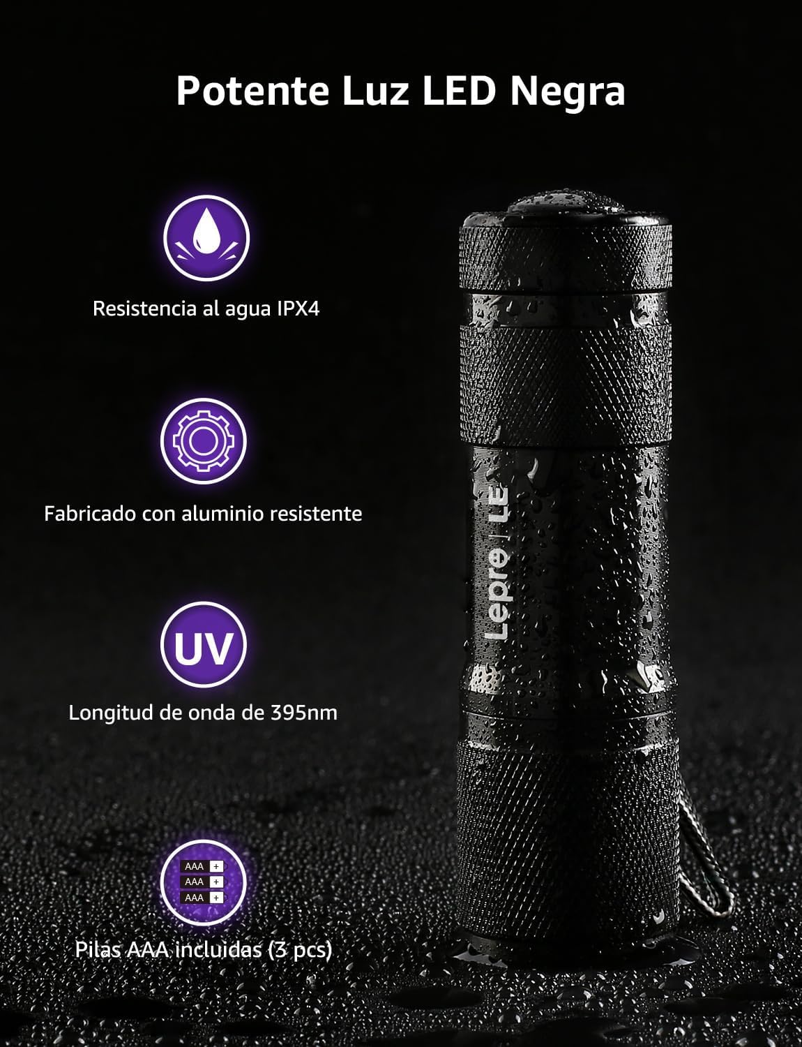 Lighting EVER LE AAA batteries included for immediate, ready-to-use detection