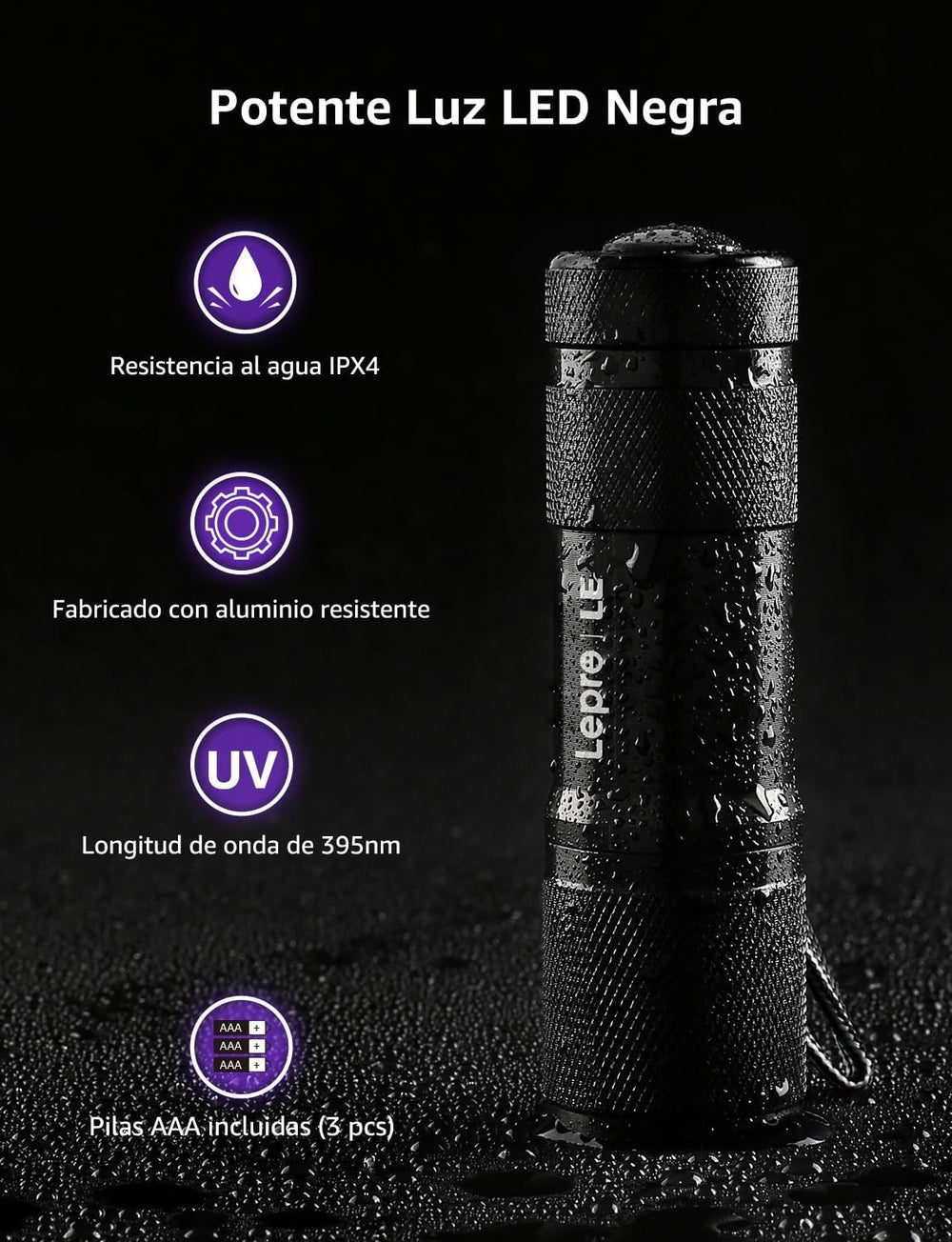 Lighting EVER LE AAA batteries included for immediate, ready-to-use detection