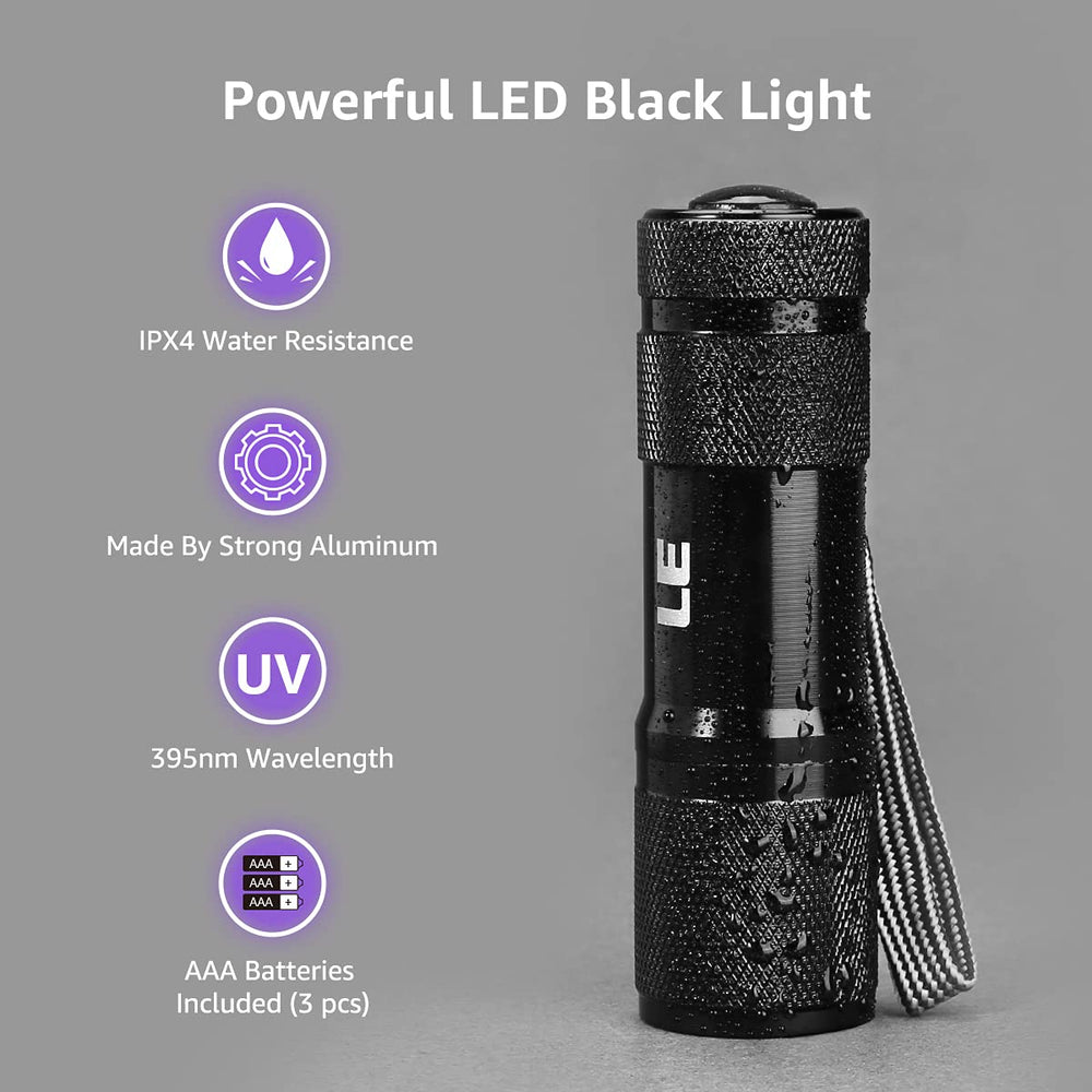 Lighting EVER UV flashlight portable rugged with aluminum body for on-the-go checks.