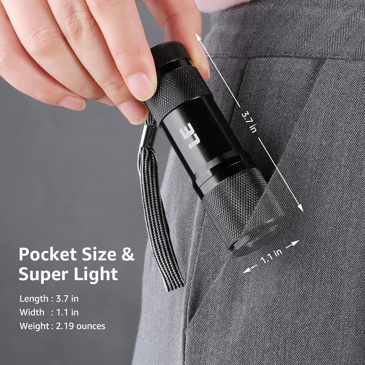 Lighting EVER 395nm flashlight helps pet owners spot urine stains on fabrics.