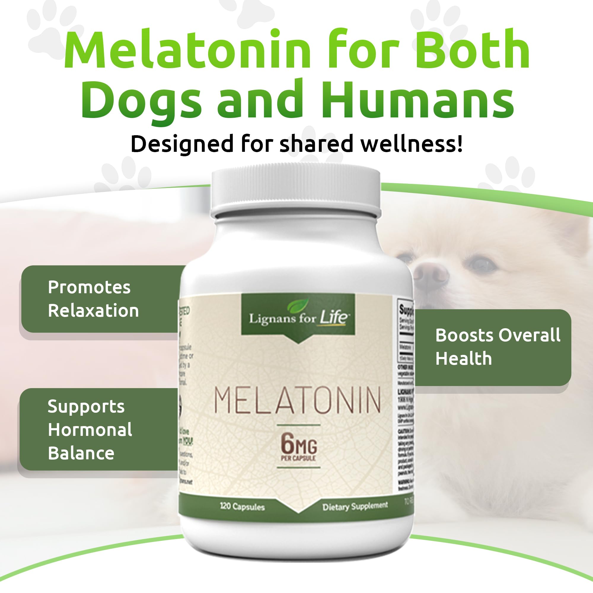 Lignans For Life melatonin human-use image shows home daily routine.