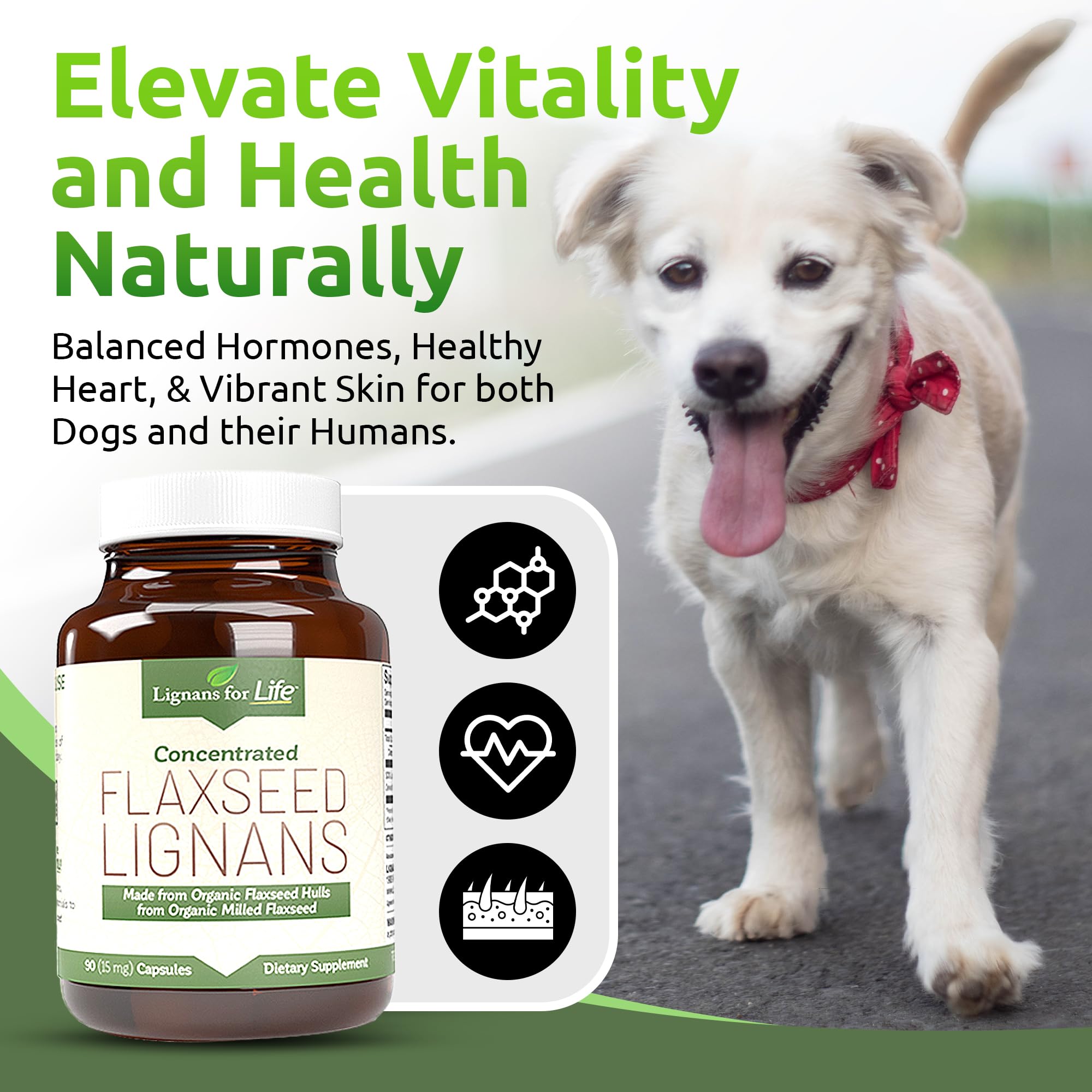 Lignans For Life woman taking capsule — easy daily hormone-support and fiber-friendly routine.