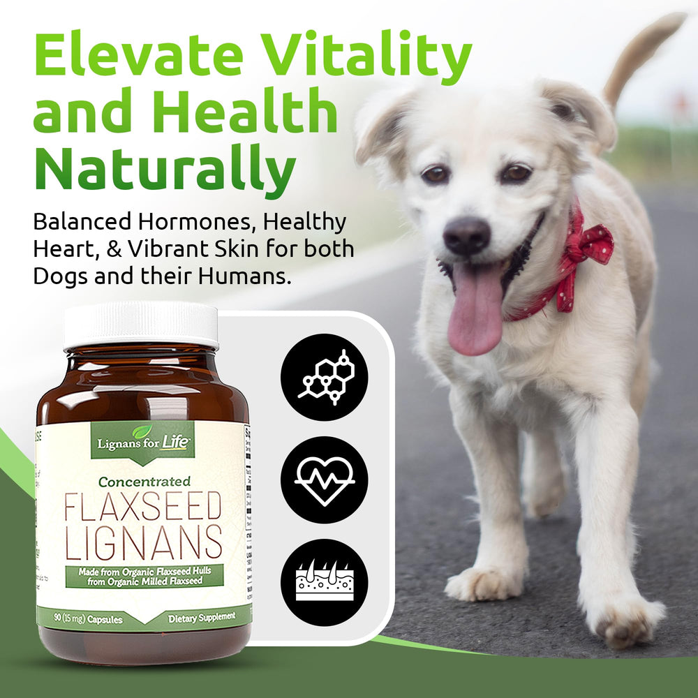 Lignans For Life woman taking capsule — easy daily hormone-support and fiber-friendly routine.