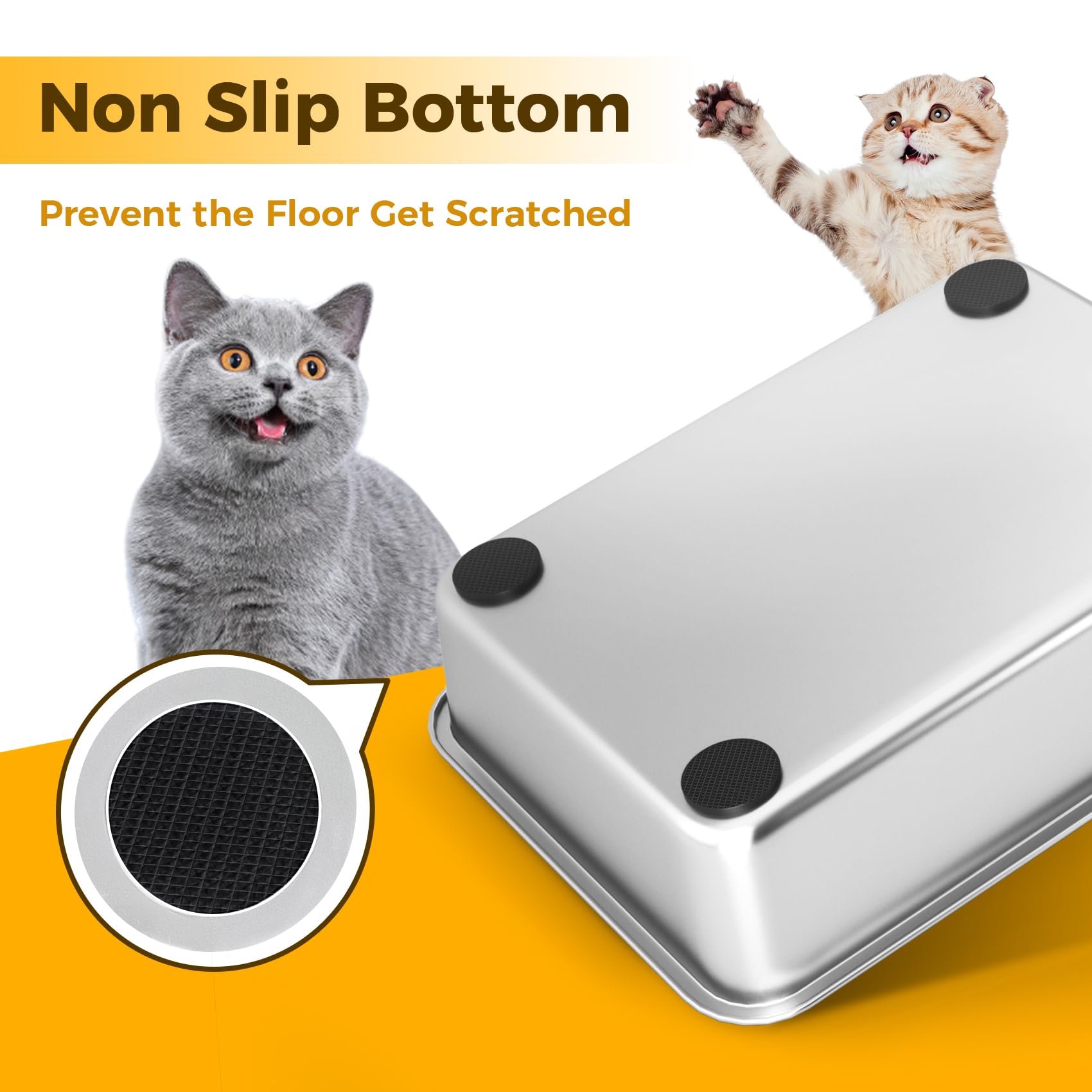 LIHONG bottom with rubber feet prevents slips and floor scratches.
