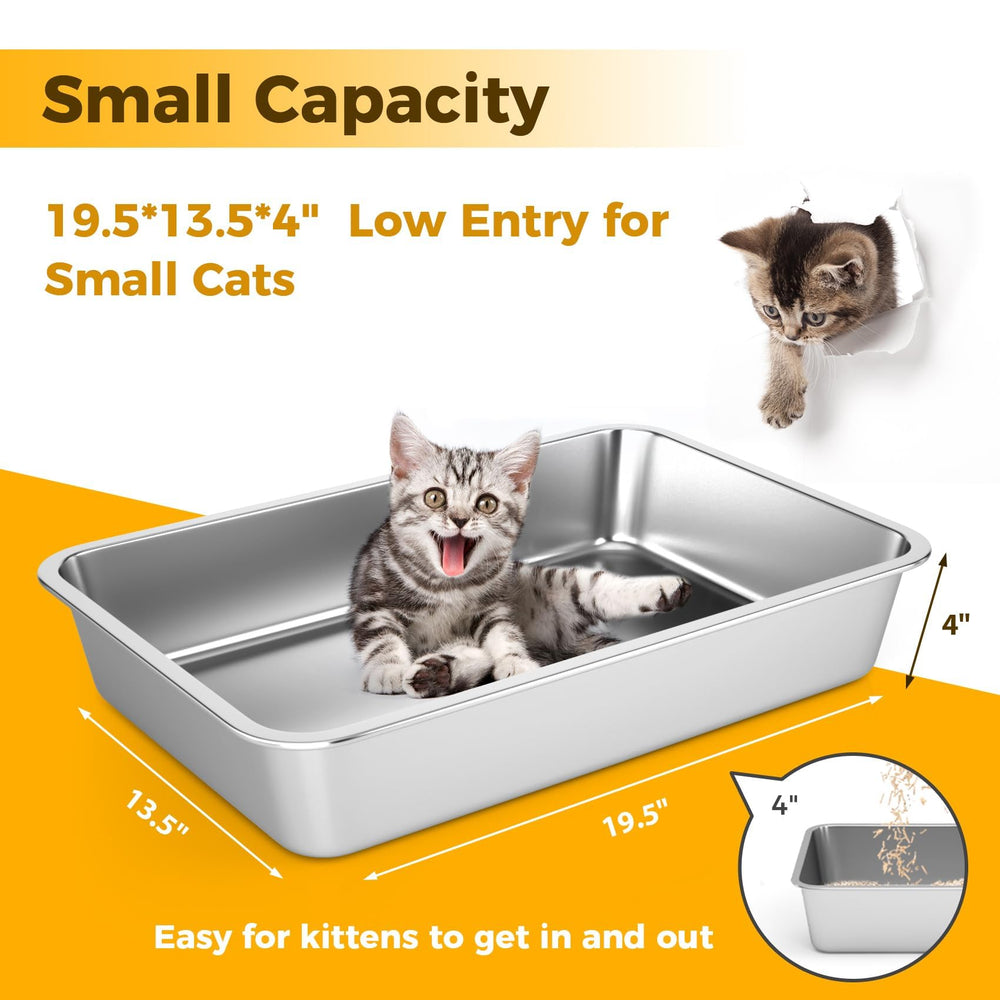 LIHONG stainless steel cat litter box interior shows smooth non stick surface for easy cleaning