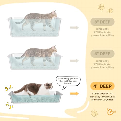 LIHONG stainless steel cat litter box suitable for cats rabbits and other small pets