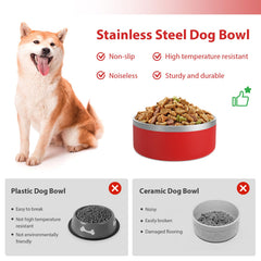 LIHOOOOM insulated dog water bowl, 64oz capacity keeps water cooler longer.