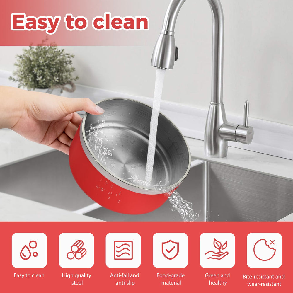LIHOOOOM stainless steel inner bowl, easy to clean after feeding.