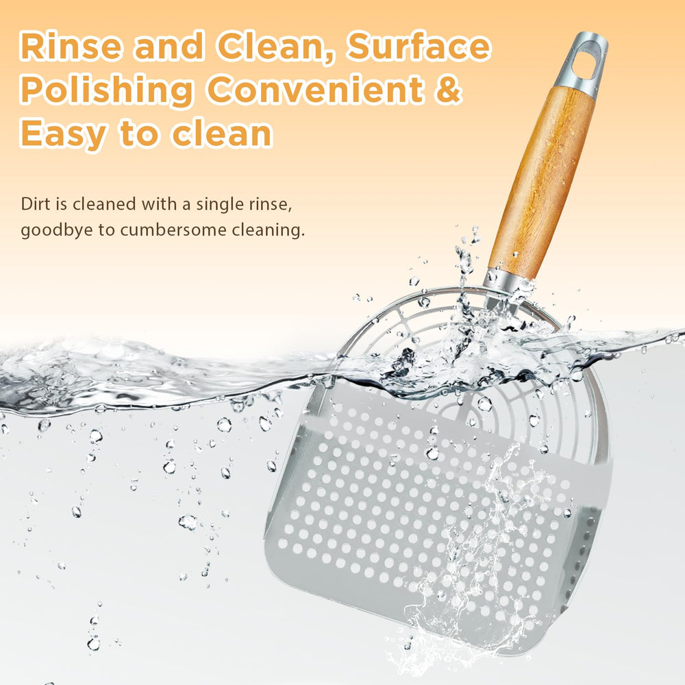 LIHOOOOM cat-litter-box-cleanup-mud-resistance demonstrates smooth scooping in muddy litter.