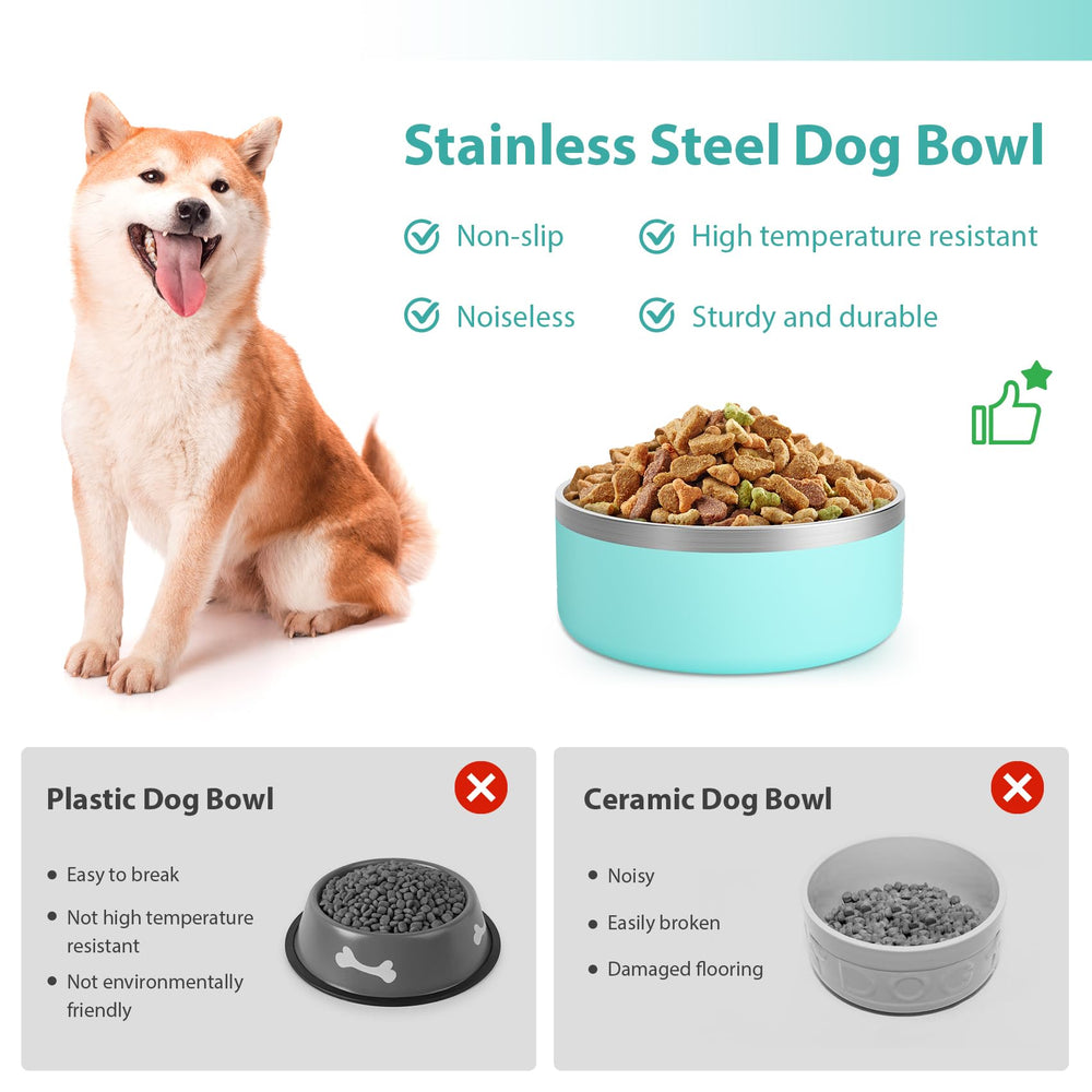 LIHOOOOM dog bowl food 580g capacity suits medium and large breeds during meals.
