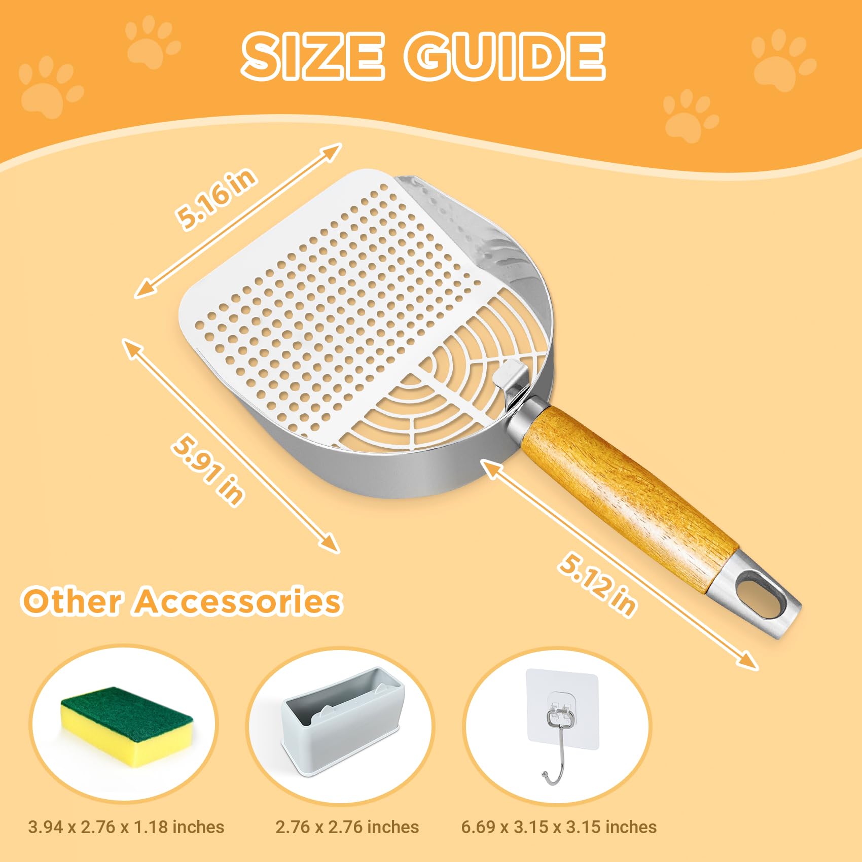 LIHOOOOM dual-hole-litter-scoop-sifting highlights precise separation of fine and chunky clumps.