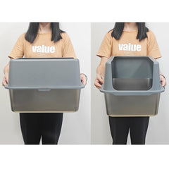 LIHOOOOM high-sided litter box demonstrates spill prevention and privacy