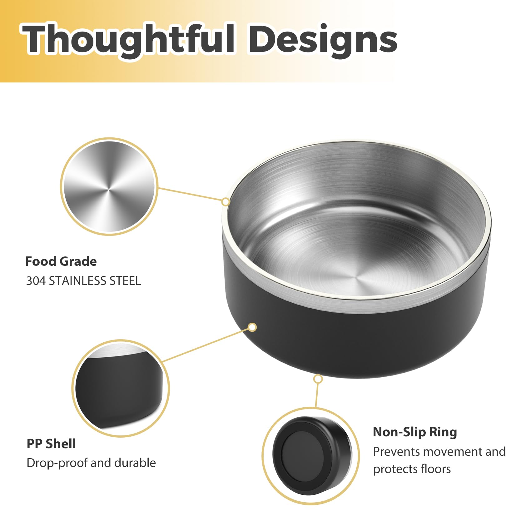 LIHOOOOM large-capacity dog water bowl supports long meals and hydration
