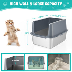 LIHOOOOM stainless steel litter box base highlights easy cleaning and odor control