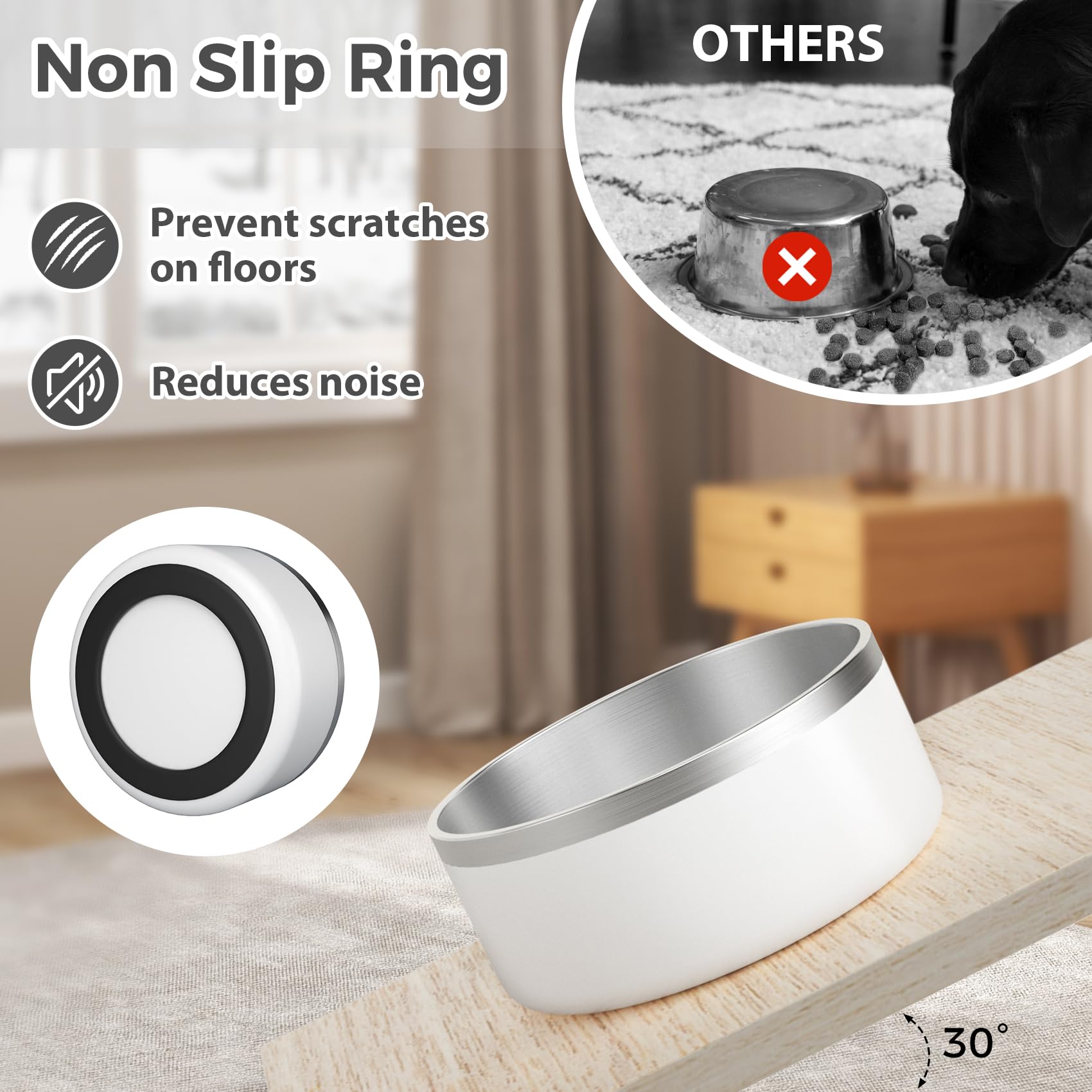 LIHOOOOM stainless steel dog bowl suitable for large dogs and cats