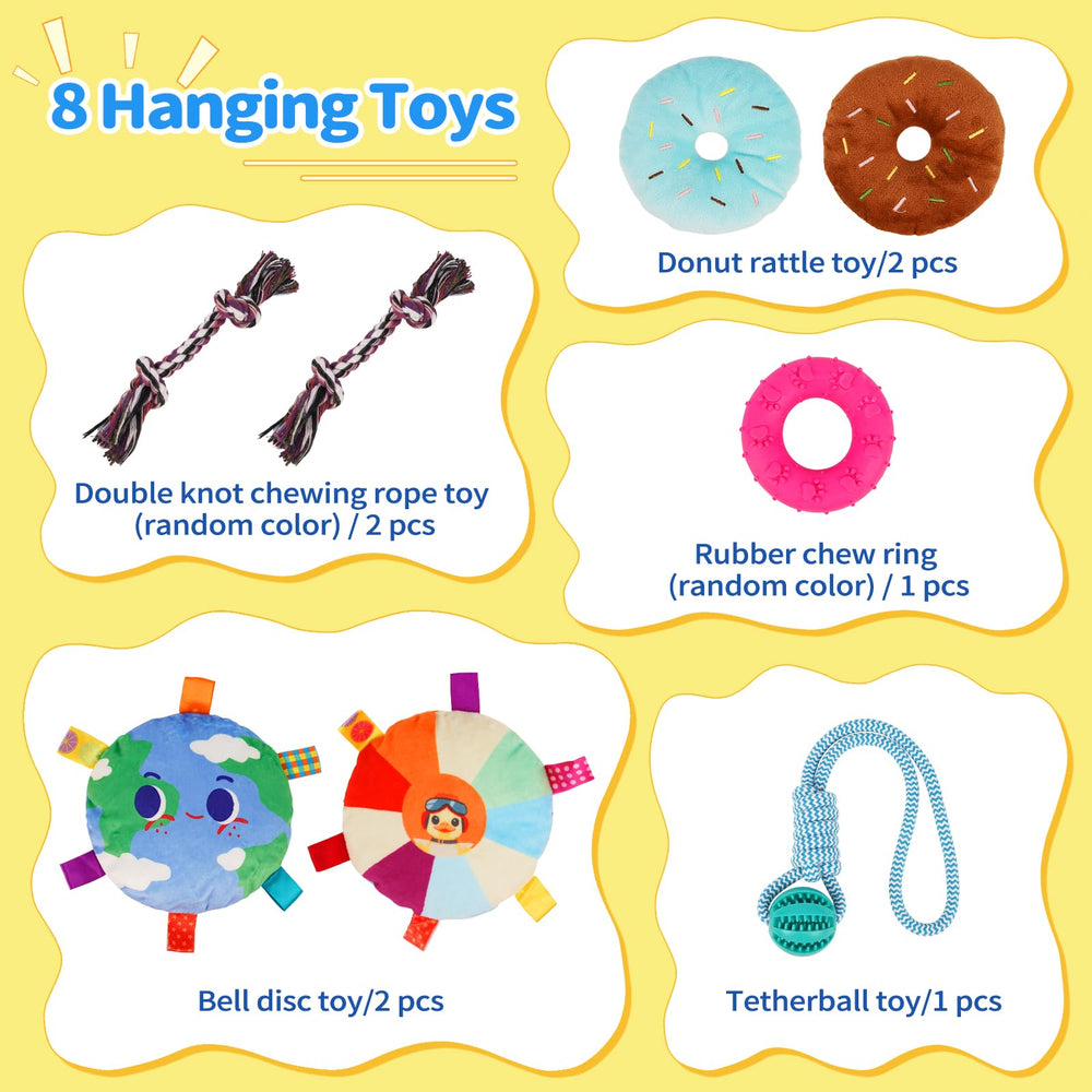 Liitrton bell toy adds bright jingles to encourage interactive exploration.