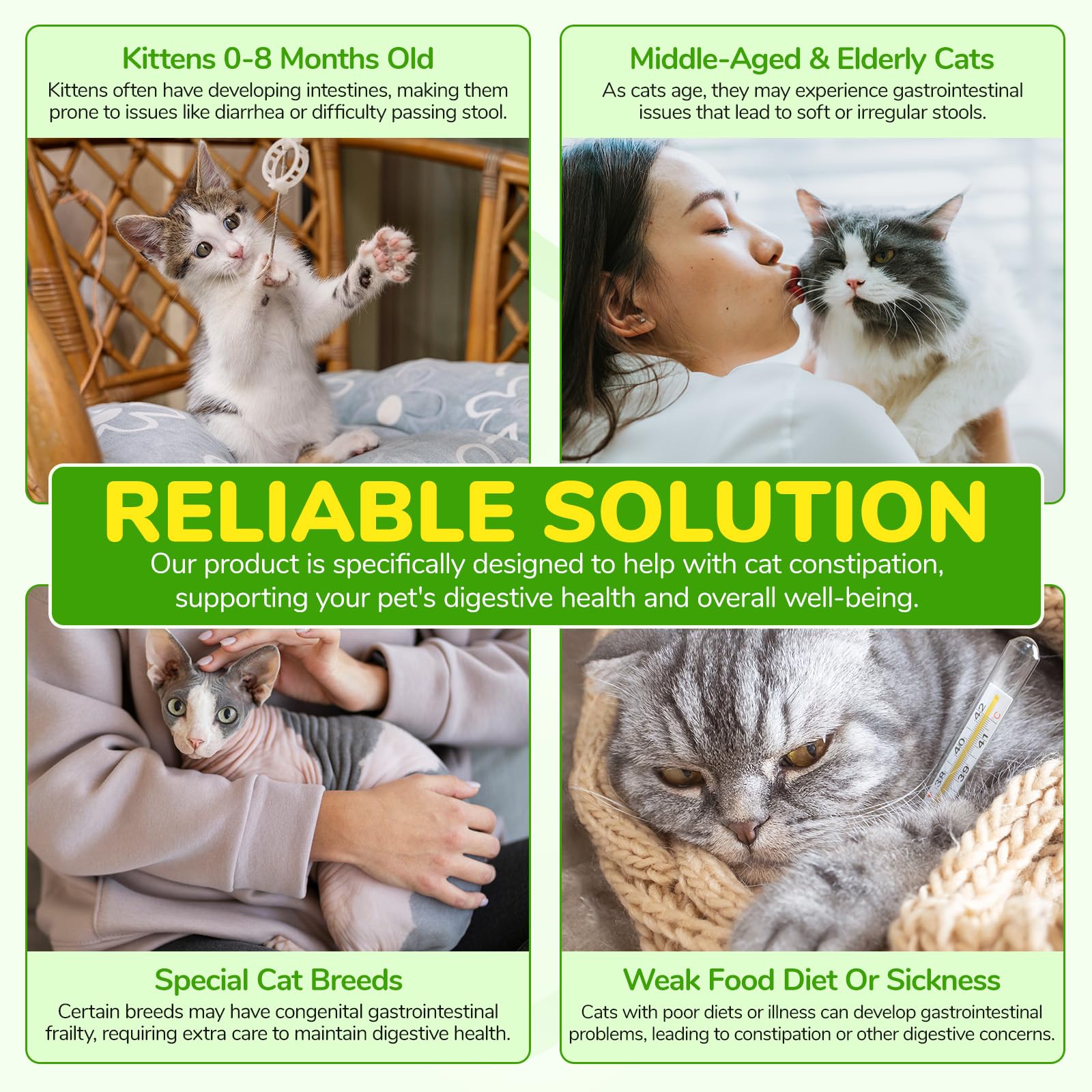 liiutry cat-laxative with probiotics: supports gut flora for overall comfort.