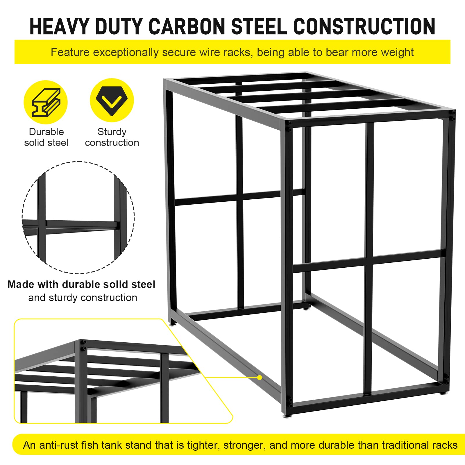 Likeem fish tank stand top-down image emphasizes clean lines and compact footprint for space-saving setups