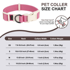 Likesing breathable pink Small dog collar fits mid-size dogs securely