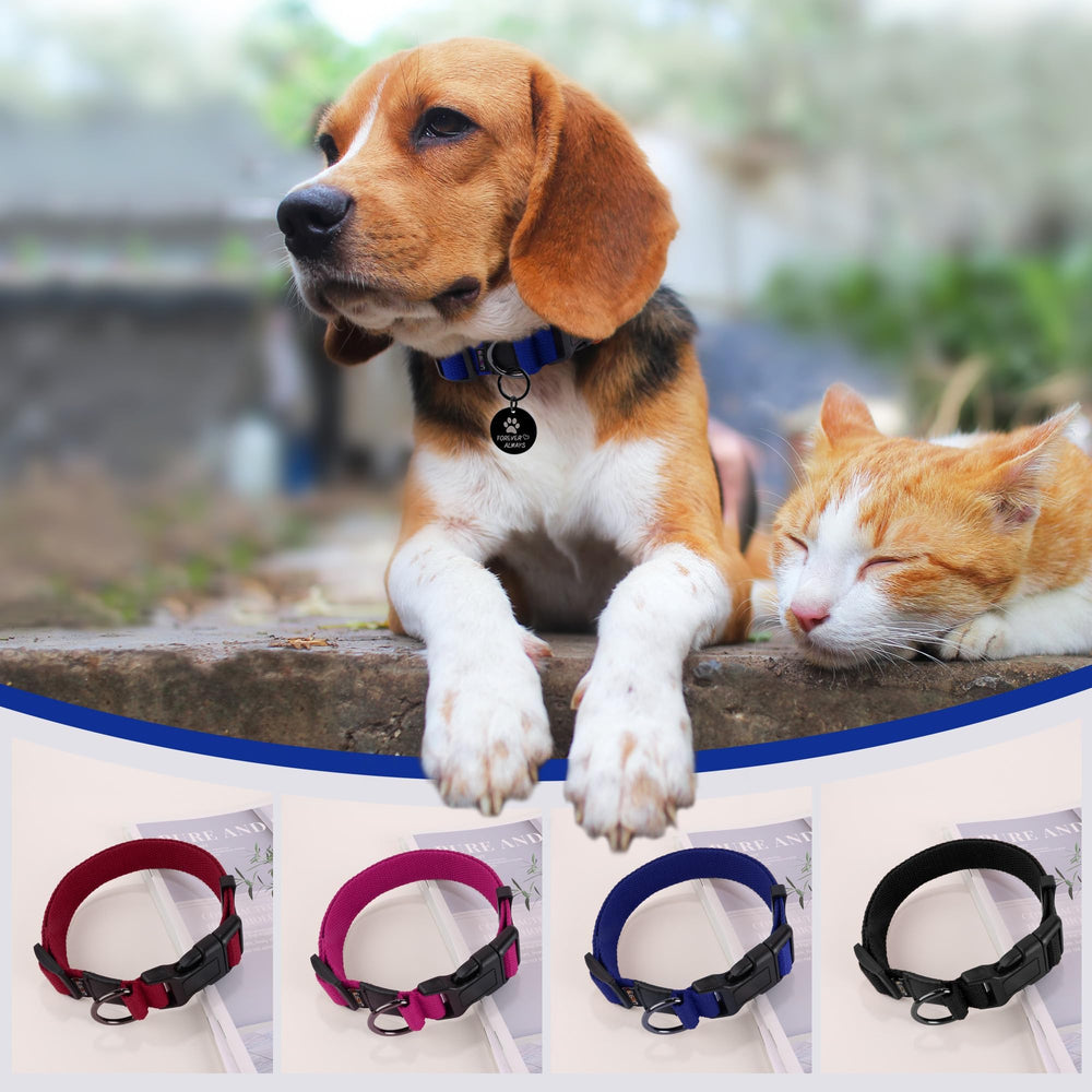 Likesing cotton soft dog collar blue option stays colorfast in sun