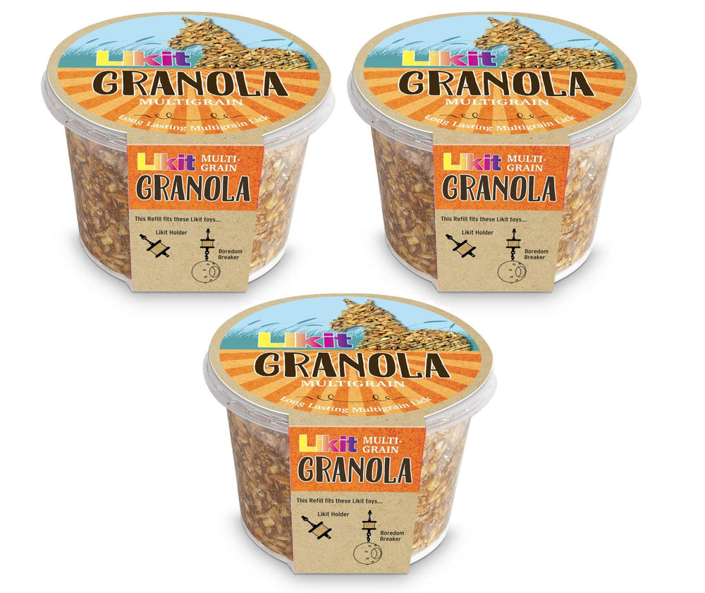 Likit Granola Multigrain 3-pack for long-lasting enrichment in equine toys