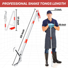 Likorlove 50-inch snake grabber tongs folded for compact storage