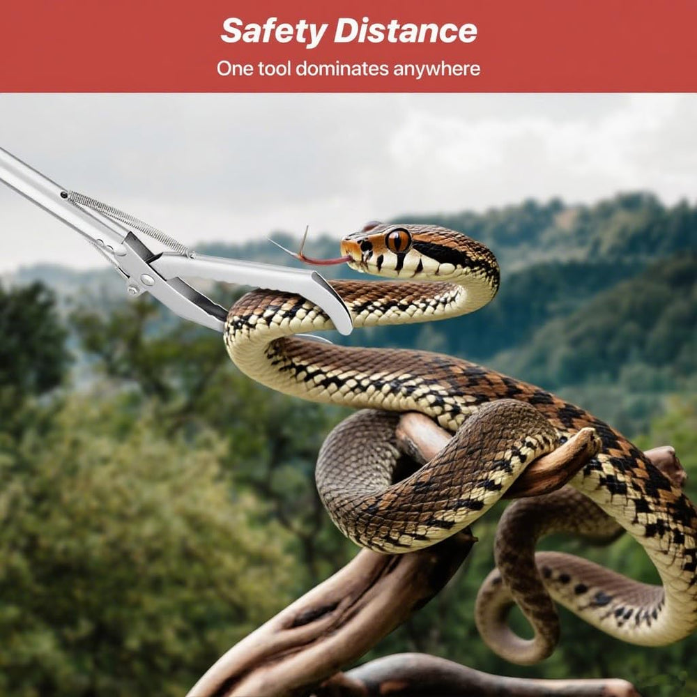 Likorlove snake grabber tongs in-action during outdoor use