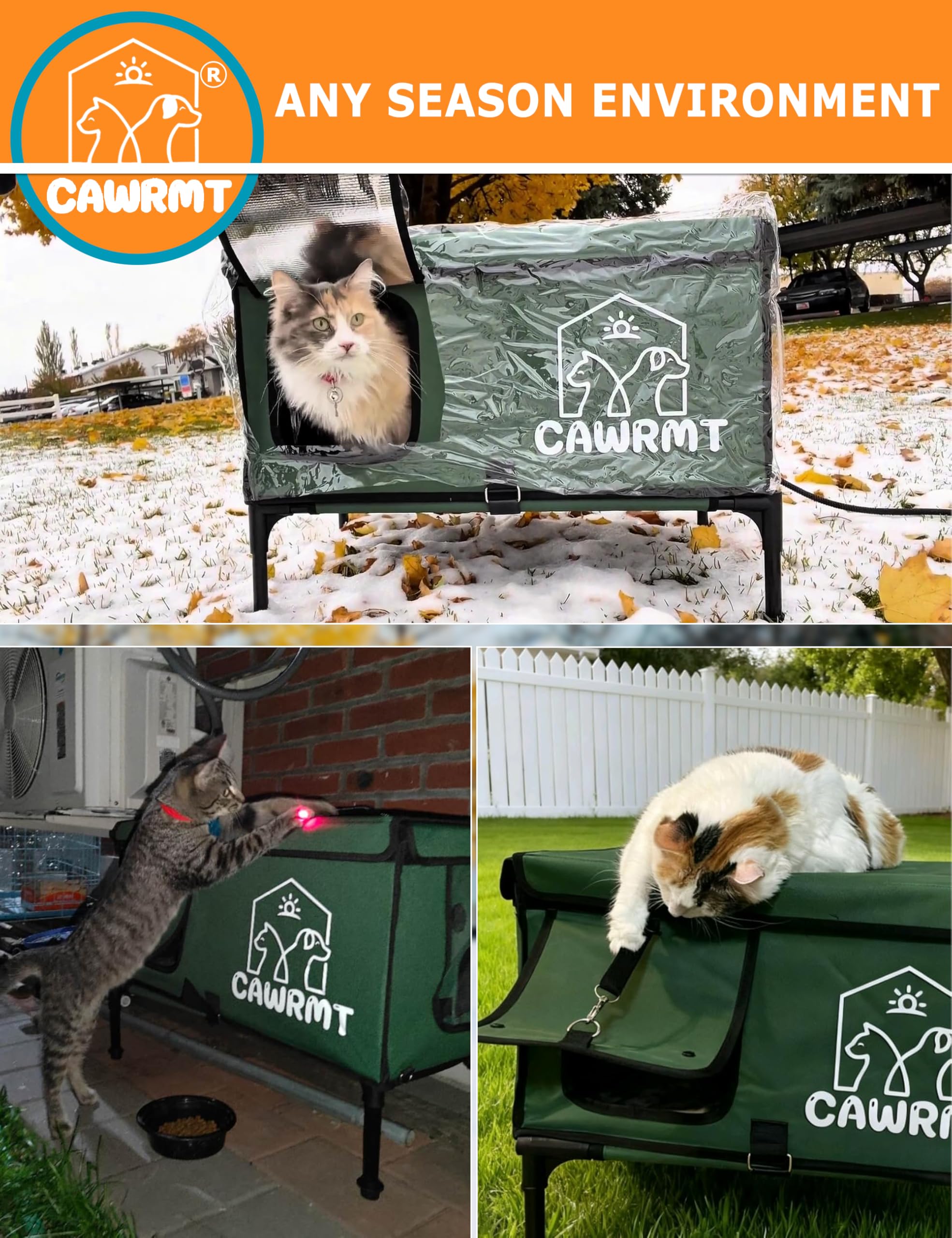 LiLadayd elevated design helps keep the shelter dry and warm off the ground.