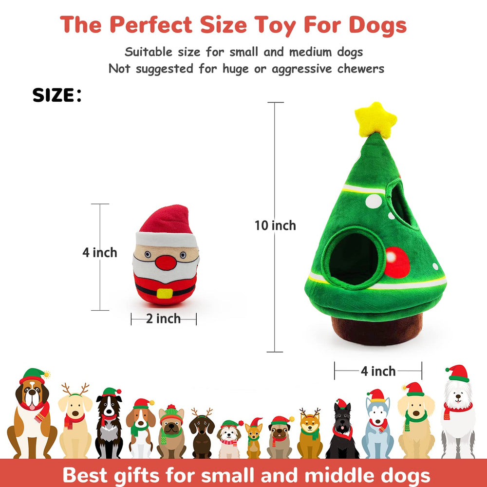 lilfrd dog toy squeaky Santa play demonstrates active engagement during games.