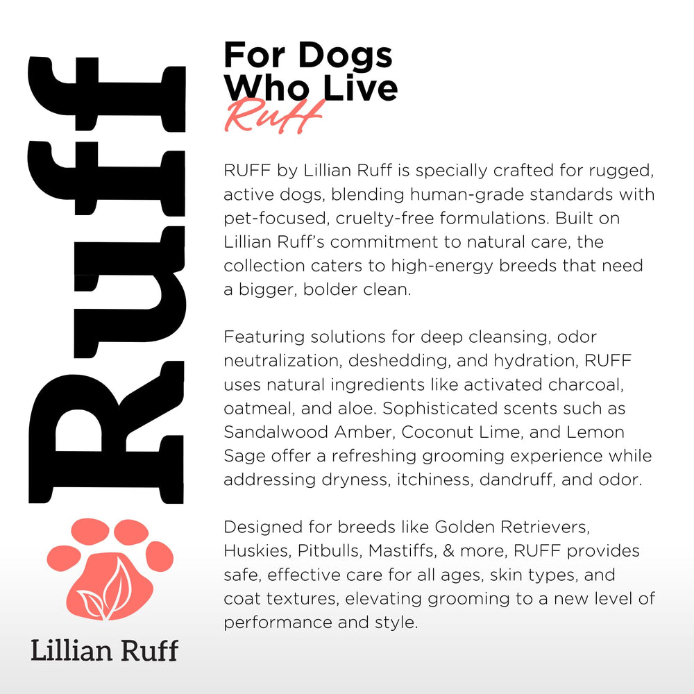Lillian Ruff dog after-application shows clean, refreshed coat.