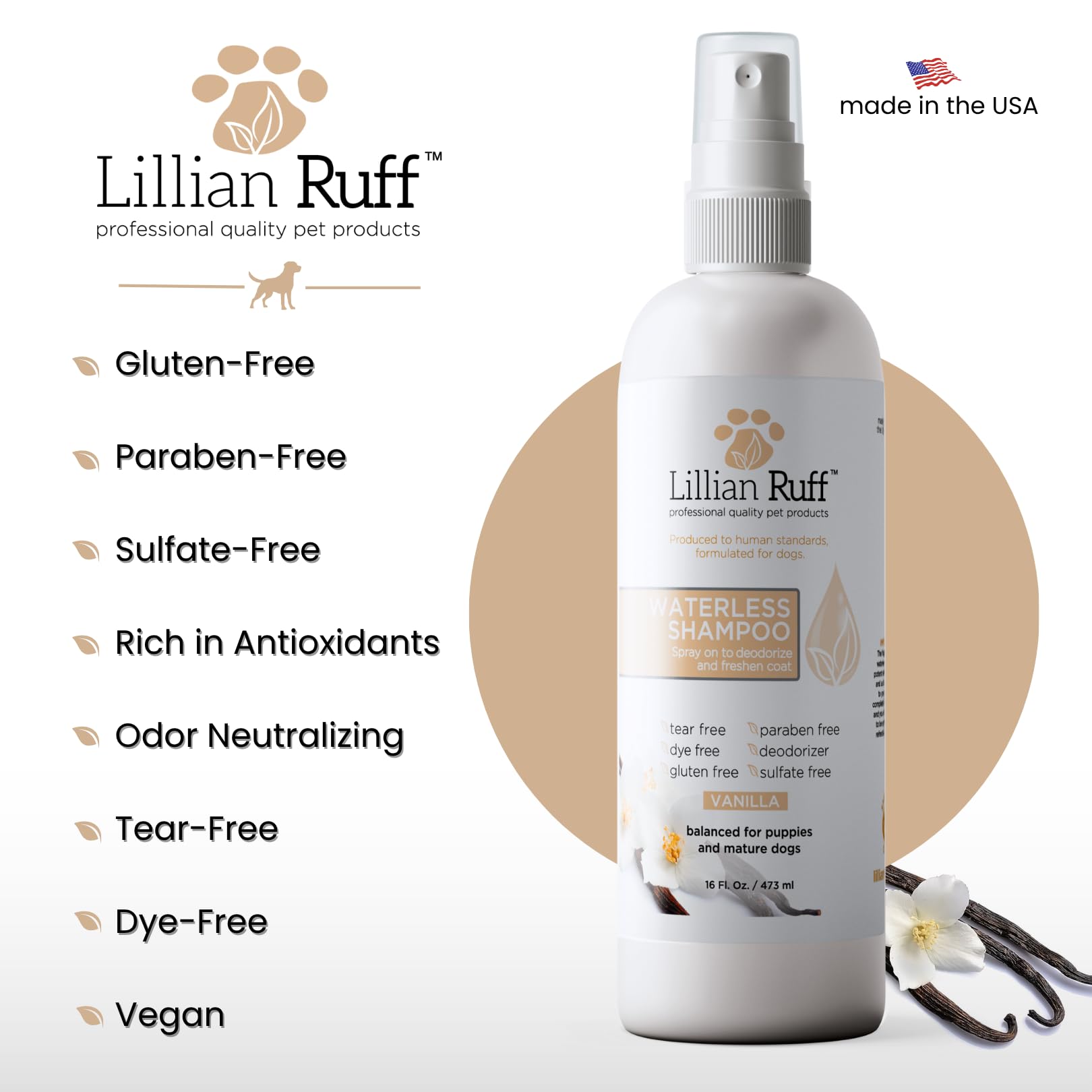 Lillian Ruff made in USA badge on packaging signaling safety standards.