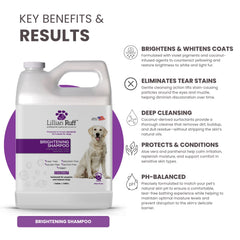 Lillian Ruff PRO Formula Ultra Brightening Dog Shampoo violet pigments concentrate whitening