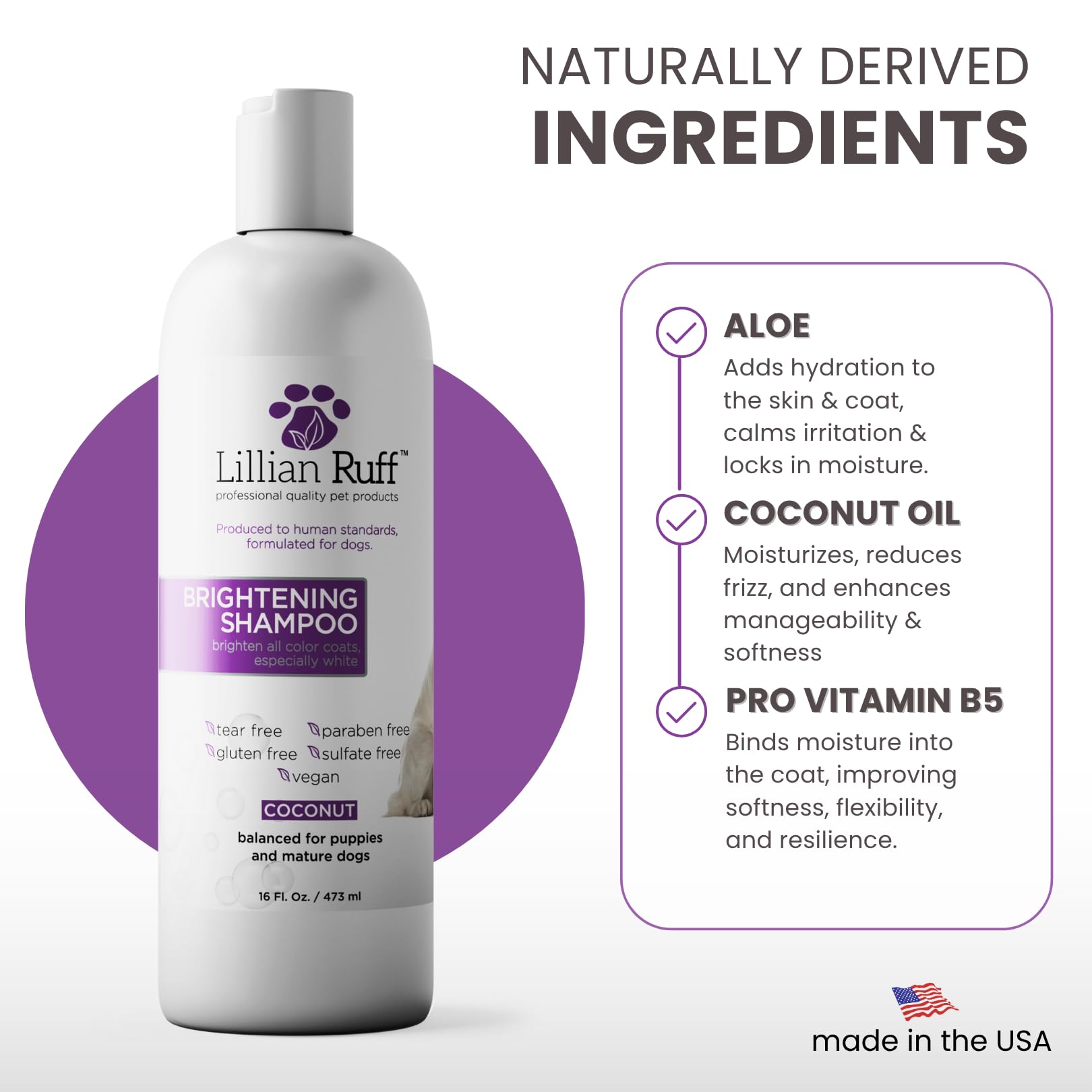 Lillian Ruff PRO formula shampoo helps remove stains and discoloration