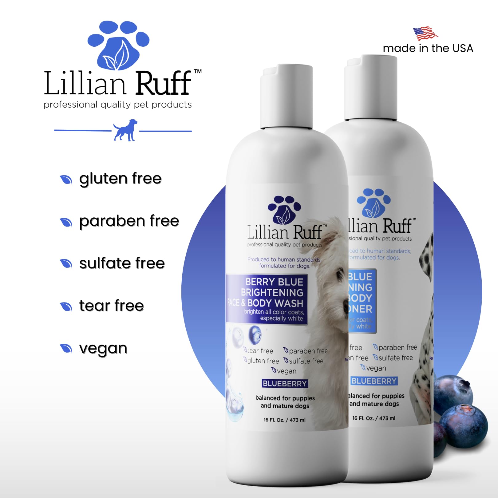 Lillian Ruff PRO professional grooming shot communicates trust for show-ready coats.