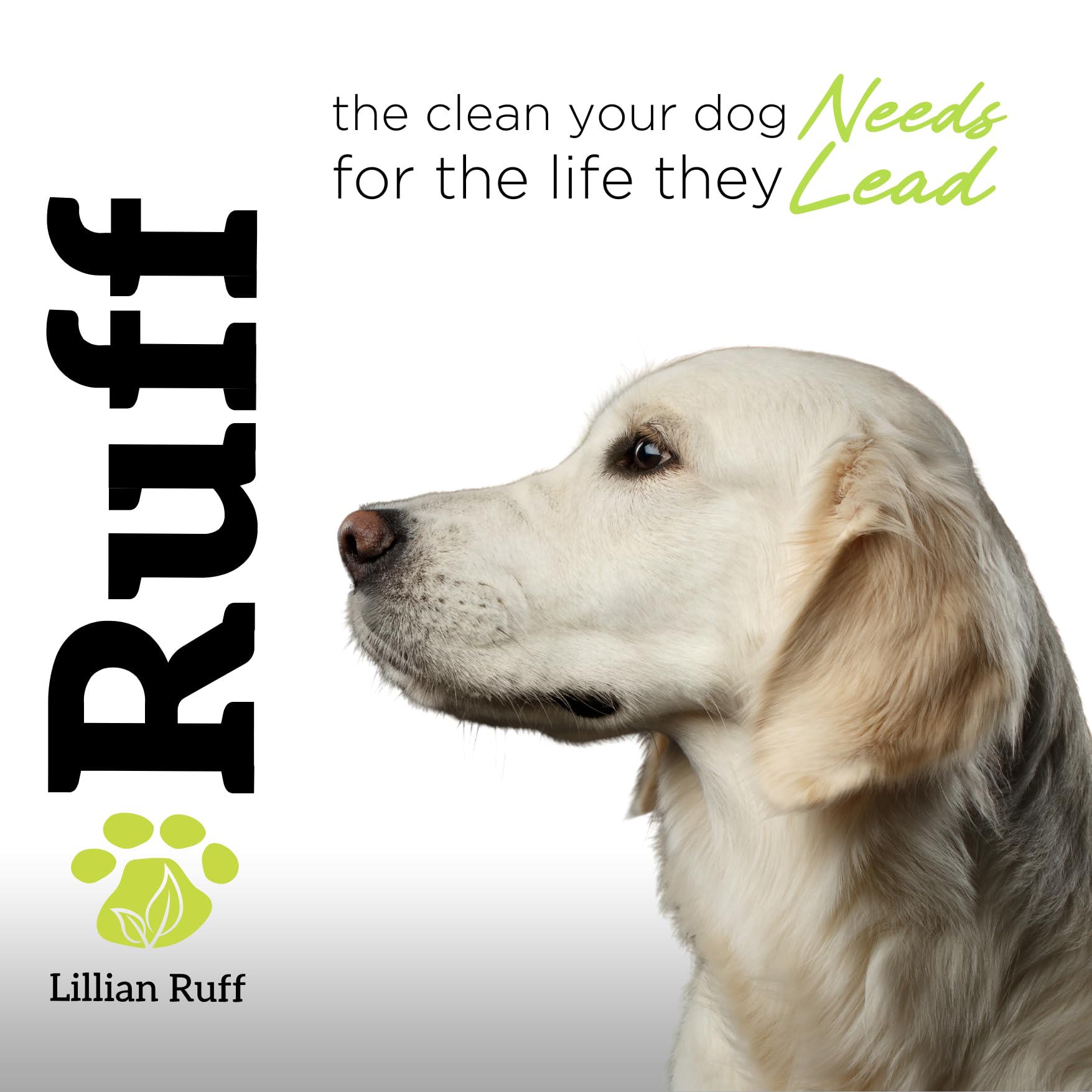 Puppy-safe formulation shown in a Lillian Ruff shampoo bottle