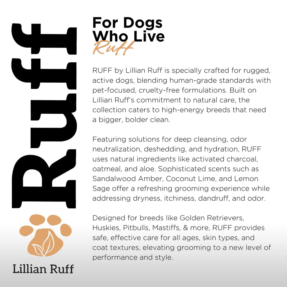 Lillian Ruff RUFF oatmeal shampoo closeup foam shows luxurious lather.