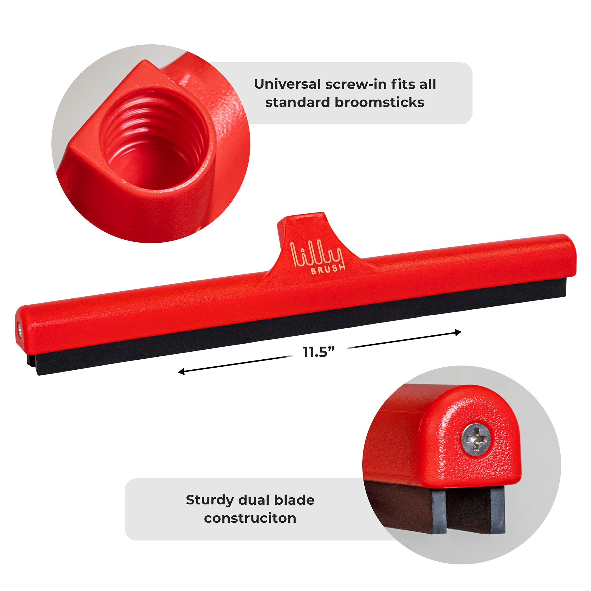 Lilly Brush Mighty Pet Hair Detailer Head reaching under furniture for hard-to-reach fur