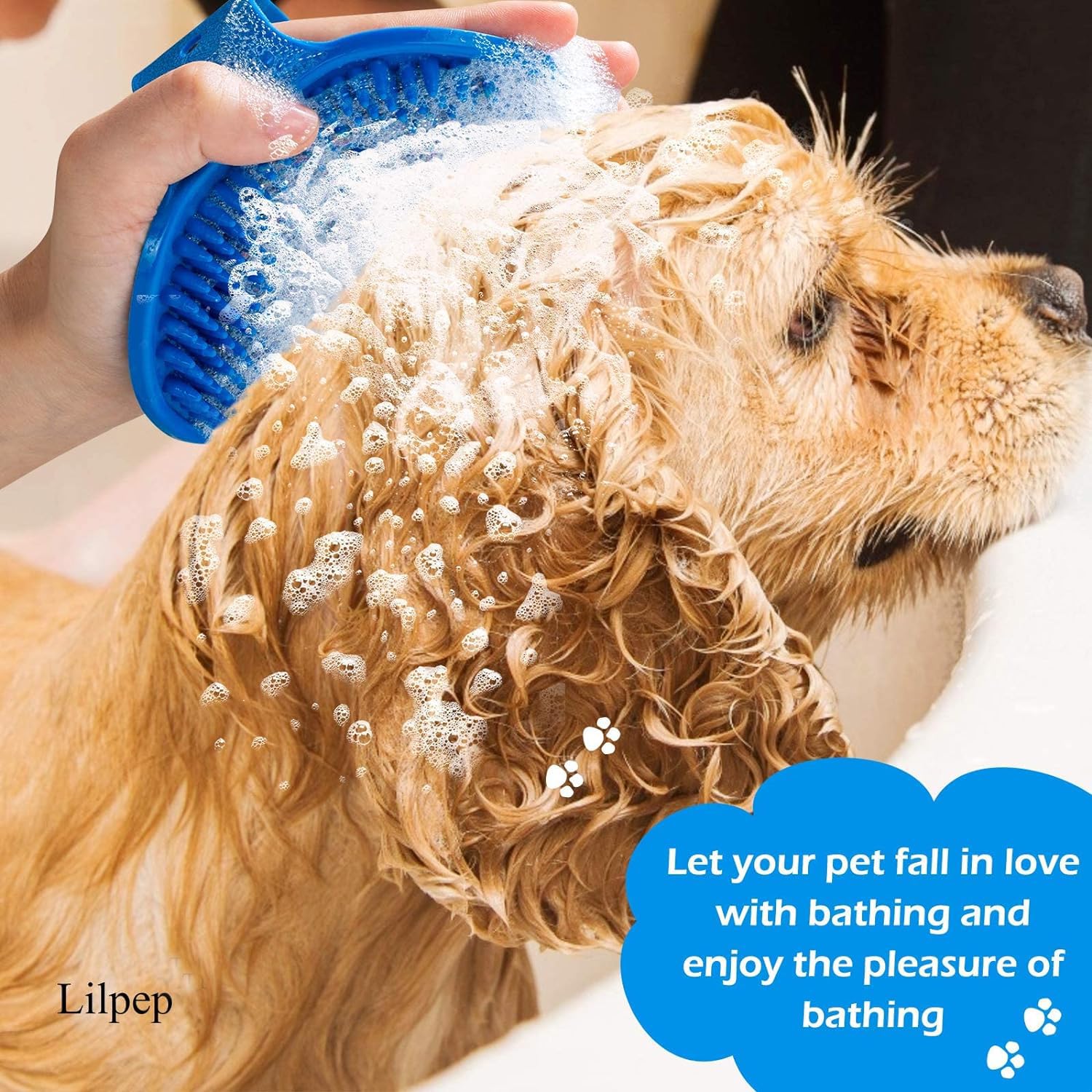 Lilpep grooming brush ready for wet or dry fur, built for durability and daily use.