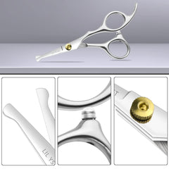 LILYS PET 5.0 round-tip scissors trimming a dog's ears with precision
