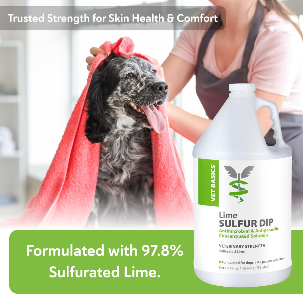 Revival Lime Sulfur Dip concentrate being diluted for safe at-home pet care
