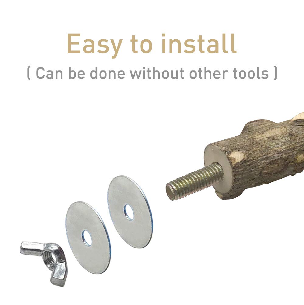 LIMIO Wood perch with built-in bolt and wing nut enables quick, tool-free installation