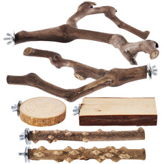 LIMIO bird perch set grape stick paw grinding forks for natural claw maintenance