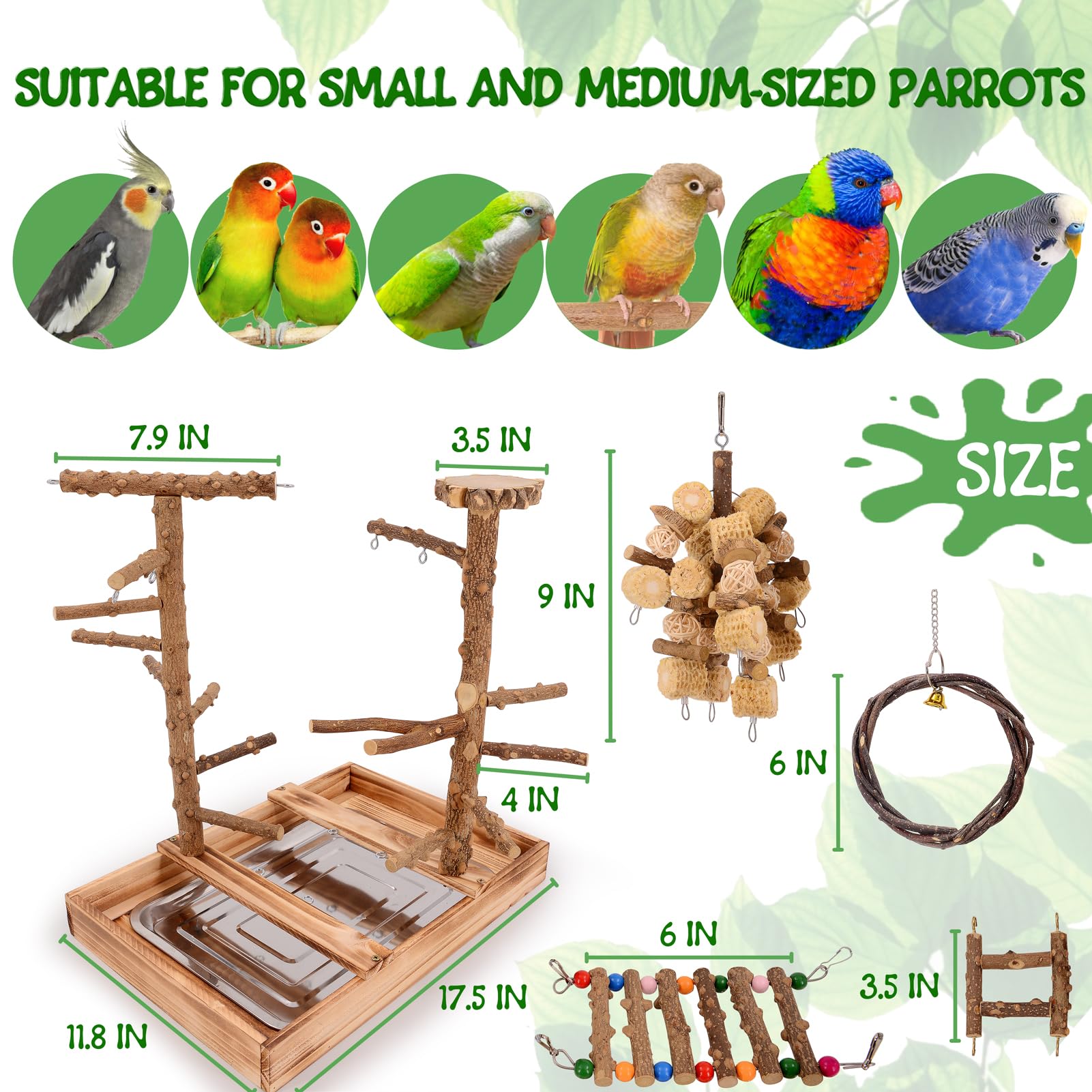 LIMIO Bird Playground easy-clean surface simplifies maintenance after play sessions.