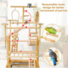 LIMIO Bird Playground removable tray makes cleaning quick and easy.