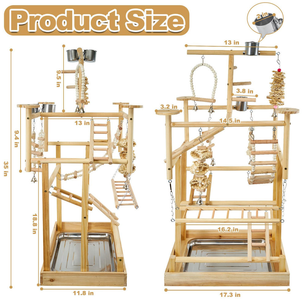 LIMIO Bird Playground spacious dimensions suit small to medium birds.