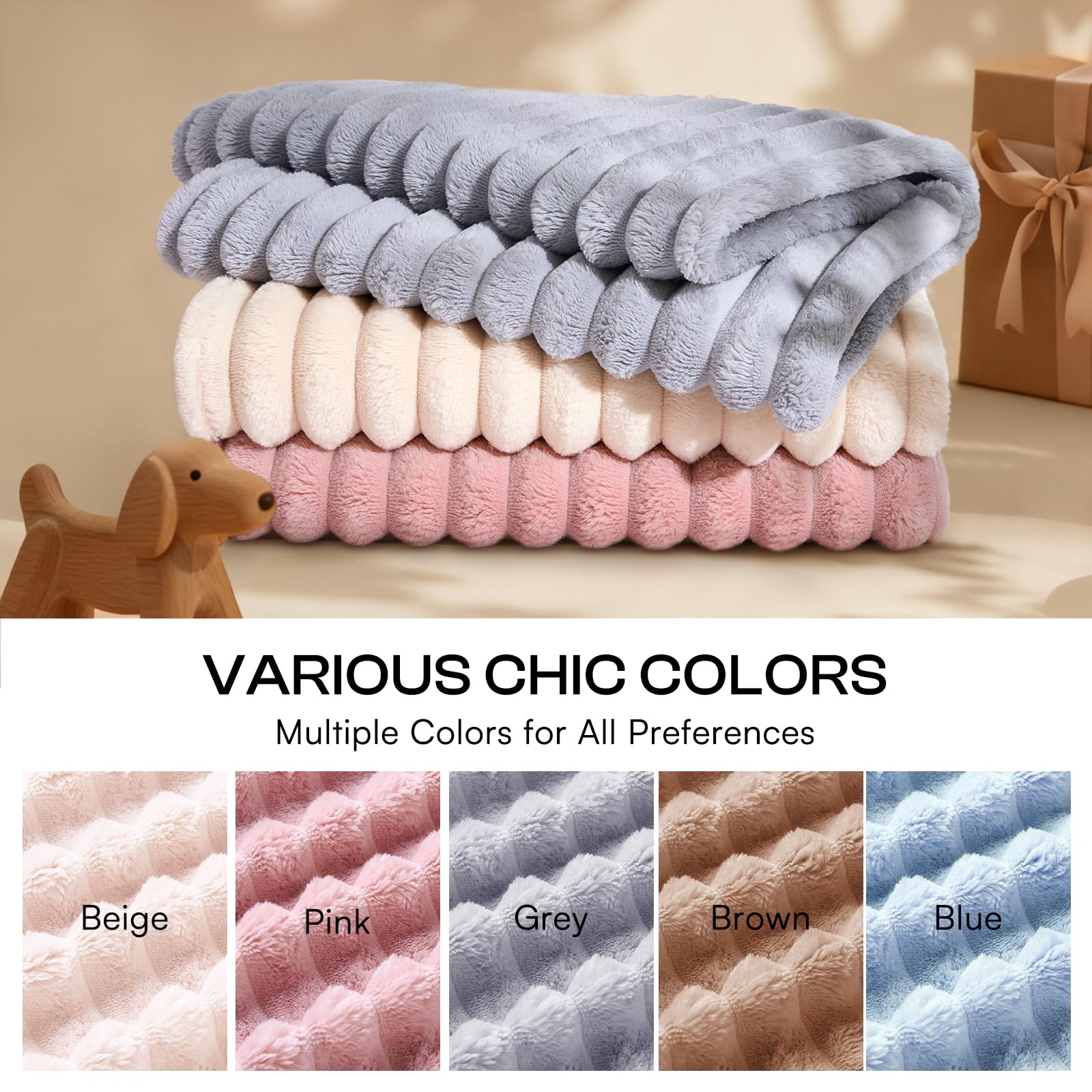 LINENLUX grey blanket folded for compact storage and easy access.