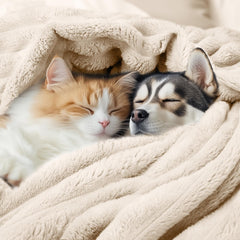 LINENLUX blanket protects furniture from hair and scratches while blending with decor.