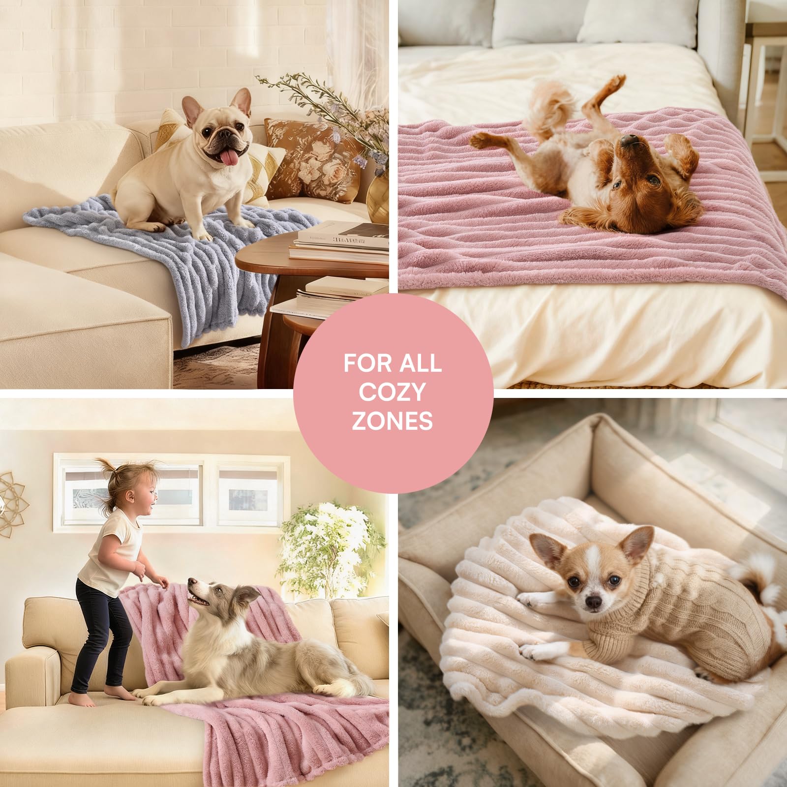 LINENLUX cat blanket close-up shows fluffy flannel texture.