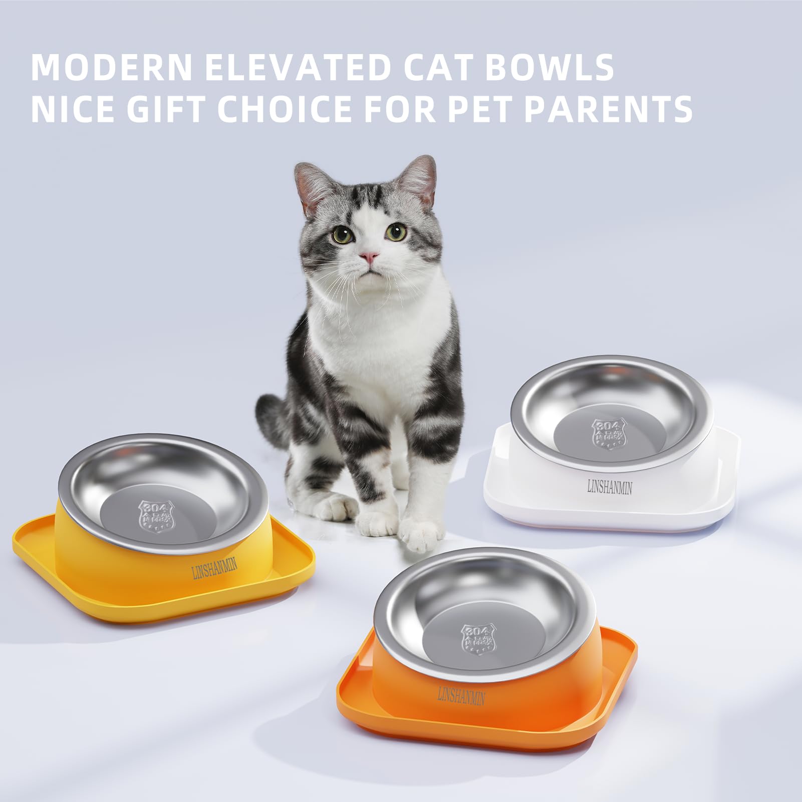 Linshanmin modern cat bowl design blends style with practical pet feeding needs.